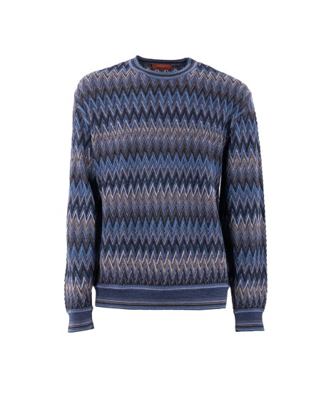 Shop MISSONI  Paricollo: Missoni maglia girocollo con motivo zig zag.
Maglia girocollo.
Motivo zig zag 3D.
Lavorazione raschel.
Composizione: 100% Lana.
Fabbricato in Italia.. WN0E BR012Y-S91P3